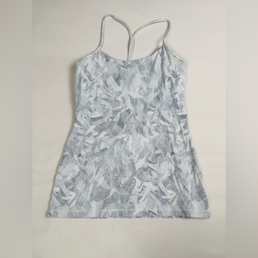 Lululemon Power Pose Tank Light Support For A/B Cup White & Gray Women’s 8